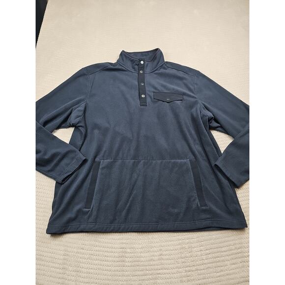 Duluth Shirt Mens XL Blue Pullover Fleece Quarter Button Relaxed Fit - Picture 1 of 7